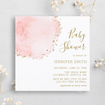 Blush Bloral Petal Gold Glitzer Dots Baby Dusche