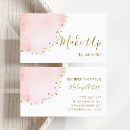 Blush Bloral Petal Gold Glitzer Dots Visitenkarte