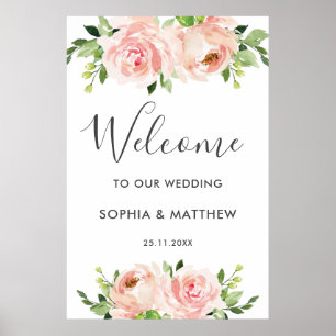 Blush Bloral Pink Blume Hochzeitssymbol Poster