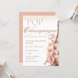 Blush Bloral Pop Champagner Brautparty Einladung