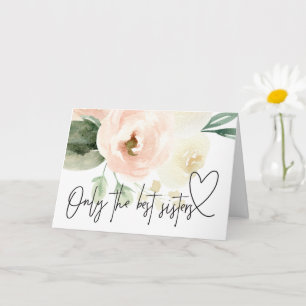 Blush Bloral Schwangerschaft Baby Reveal Geschenk  Karte