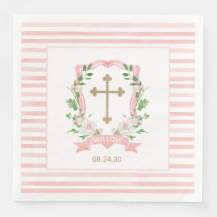 Blush Bloral Taufen Serviette