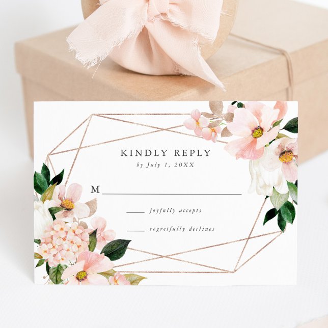 Blush Bloral Wedding RSVP Card Karte (Von Creator hochgeladen)