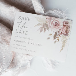 Blush Bloral Wedding Save The Date