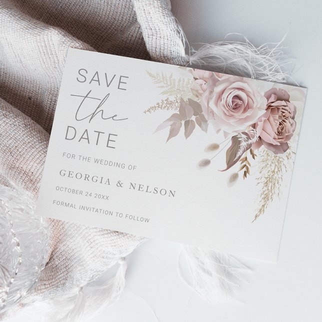 Blush Bloral Wedding Save The Date (Von Creator hochgeladen)