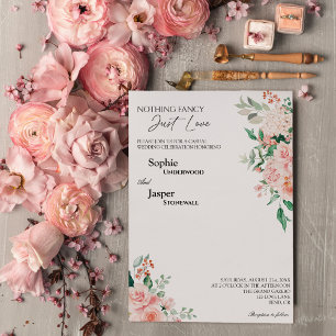 Blush Bloral Weiß Nichts Extravagant nur Liebe Hoc Einladung