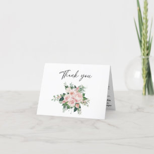 Blush Bloral White Wedding geklappt Danke Karte