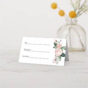Blush Bloral White Wedding Platzkarte