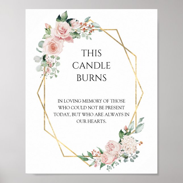 Blush Bloral White Wedge diese Kerzenbrunnen Poster (Vorne)