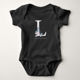 BLUSH BLUE BLUE FLORAL ALPHABETS NAME LETTER L BABY STRAMPLER