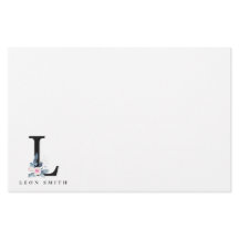 BLUSH BLUE BLUE FLORAL ALPHABETS NAME LETTER L