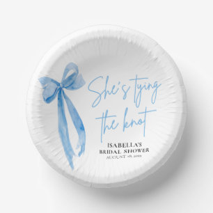 Blush Blue Bow Sie bindet das Brautparty des Knote Pappteller