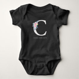 BLUSH BLUE FLORAL ALPHABETS NAME LETTER C BABY STRAMPLER