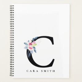 BLUSH BLUE FLORAL ALPHABETS NAME LETTER C PLANER