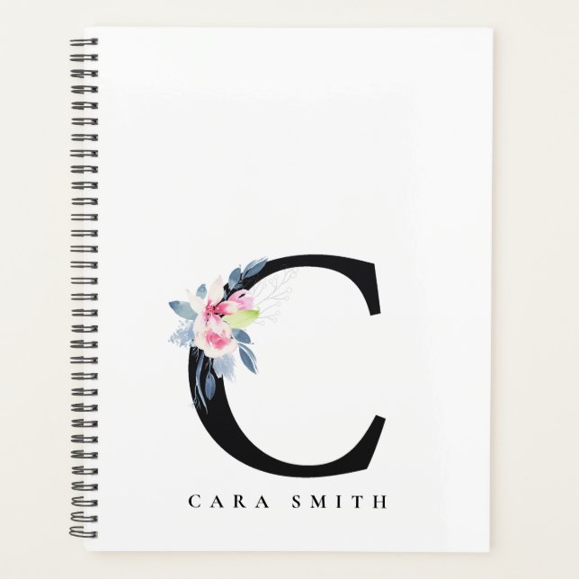 BLUSH BLUE FLORAL ALPHABETS NAME LETTER C PLANER (Vorderseite)