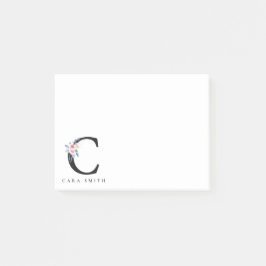 BLUSH BLUE FLORAL ALPHABETS NAME LETTER C POST-IT KLEBEZETTEL
