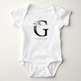 BLUSH BLUE FLORAL ALPHABETS NAME LETTER G BABY STRAMPLER