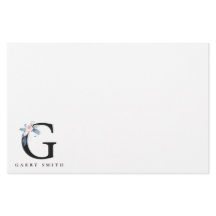 BLUSH BLUE FLORAL ALPHABETS NAME LETTER G
