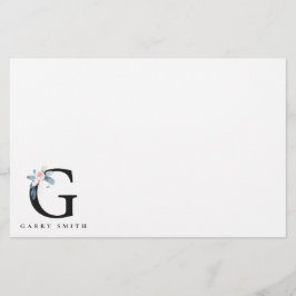 BLUSH BLUE FLORAL ALPHABETS NAME LETTER G BRIEFPAPIER