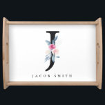 BLUSH BLUE FLORAL ALPHABETS NAME LETTER J SERVIERTABLETT<br><div class="desc">Wenn Sie weitere Anpassungen benötigen,  schreiben Sie mir bitte an yellowfebstudio@gmail.com.</div>