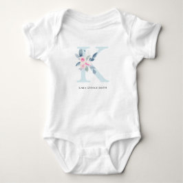 BLUSH BLUE FLORAL ALPHABETS NAME LETTER K BABY STRAMPLER