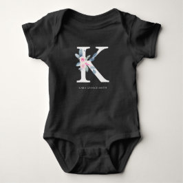 BLUSH BLUE FLORAL ALPHABETS NAME LETTER K BABY STRAMPLER