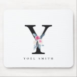 BLUSH BLUE FLORAL ALPHABETS NAME LETTER MOUSEPAD<br><div class="desc">Wenn Sie weitere Anpassungen benötigen,  schreiben Sie mir bitte an yellowfebstudio@gmail.com.</div>