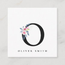 BLUSH BLUE FLORAL ALPHABETS NAME LETTER O