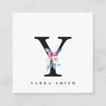 BLUSH BLUE FLORAL ALPHABETS NAME LETTER