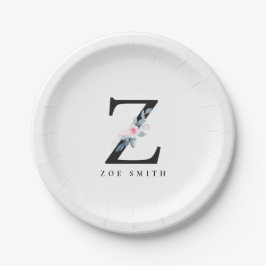 BLUSH BLUE FLORAL ALPHABETS NAME LETTER Z PAPPTELLER