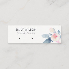 BLUSH BLUE FLORAL STUD EARRING DISPLAY LOGO MINI VISITENKARTE