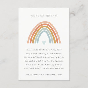Blush Blue Heart Regenbogenbücher für Babydusche Begleitkarte