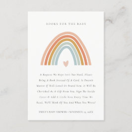 Blush Blue Heart Regenbogenbücher für Babydusche Begleitkarte