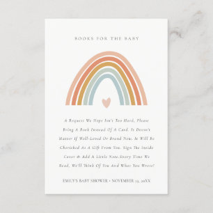 Blush Blue Heart Regenbogenbücher für Babydusche Begleitkarte