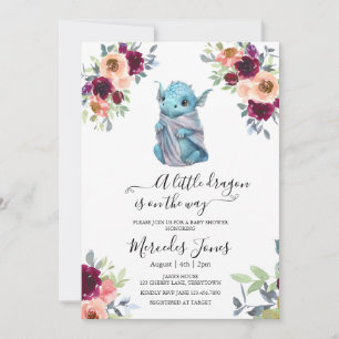 Blush Blues Blues Dragon Baby Dusche Einladung
