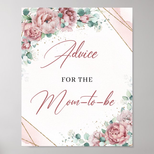 Blush Blues Gold Frame Advice für die zukünftige M Poster (Vorne)
