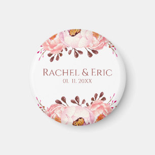 Blush Blume mit Individuellen Namen Hochzeitsmagaz Magnet