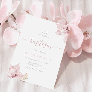 Blush Blume Petals Elegante Girls Taufe Einladung