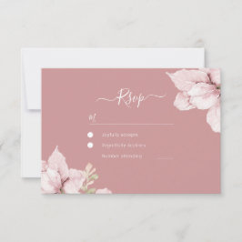 Blush Blume Petals Wedding RSVP Karte
