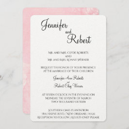 Blush Blume Wasserfarbe Einladung Hochzeit