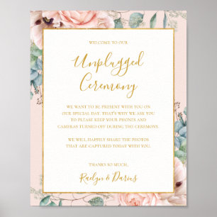 Blush Blumengarten Pastel Unplugged Zeremonie Zeic Poster