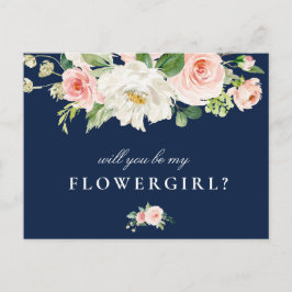 Blush Blumenwächter wird meine Blume Girl Card sei Einladungspostkarte