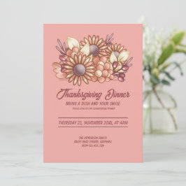 Blush Boho Erntedank Dinner Einladung