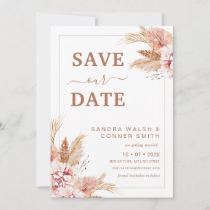 Blush Boho Floral Enregistrer La Carte Date