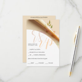 Blush Boho Floral Rose Aquarellfarben Budget RSVP Karte
