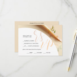 Blush Boho Floral Rose Aquarellfarben Budget RSVP Karte