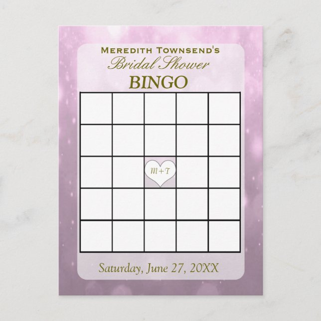 Blush Bokeh | Bingokarte Einladungspostkarte (Vorderseite)