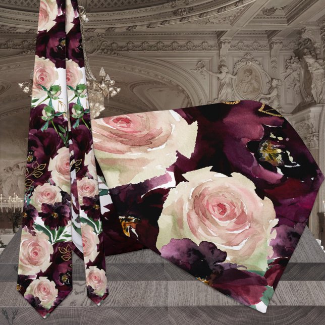Blush Bordeaux Desdemona Rose Hochzeit Krawatte (Von Creator hochgeladen)