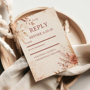 Blush Botanische Elegante Rustikalität RSVP Karte