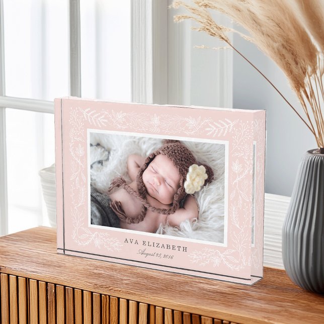 Blush Botanischer Rahmen | Baby Fotoblock (Von Creator hochgeladen)